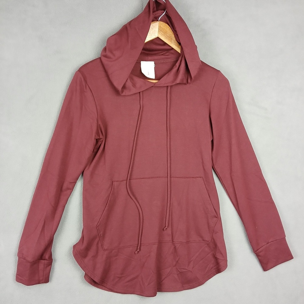 Freeloader Hoodie Womens‎ Small Maroon Stretch Round Hem Running Athletic Winter